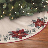 Dyno Ivory Poinsettia Tree Skirt 48 in., Pack of 4