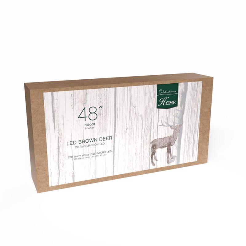 Celebrations LED Warm White Deer Silhouette 48 in. Yard Decor