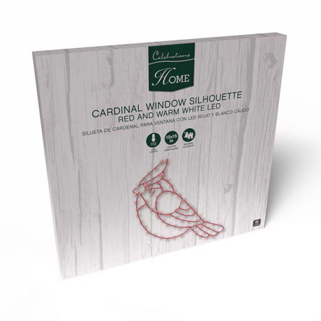 Celebrations LED Red Cardinal Silhouette 15 in. Hanging Decor