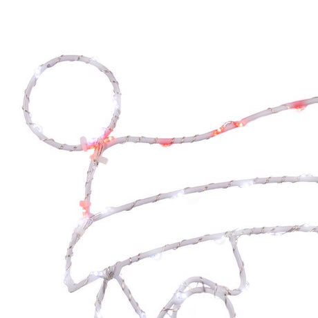 Celebrations LED Red/White Santa Head Silhouette 15 in. Hanging Decor