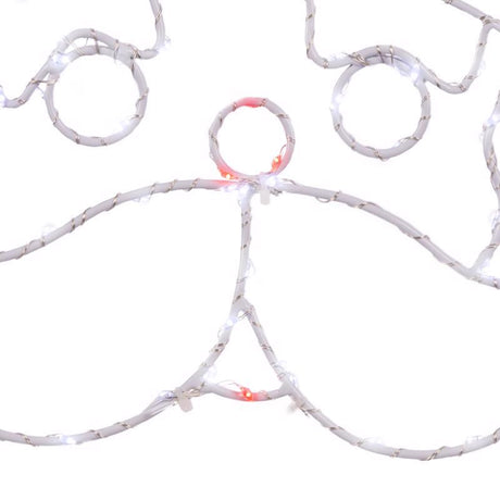 Celebrations LED Red/White Santa Head Silhouette 15 in. Hanging Decor