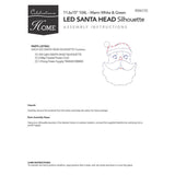 Celebrations LED Red/White Santa Head Silhouette 15 in. Hanging Decor