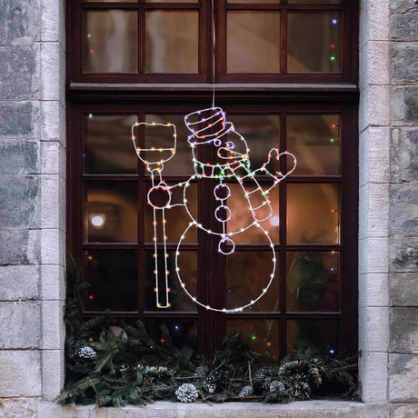 Celebrations LED Multi Snowman Silhouette 17 in. Hanging Decor