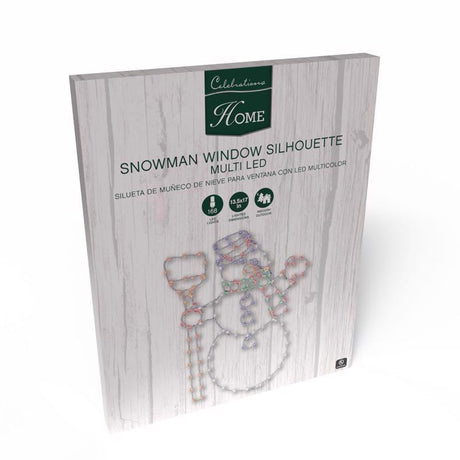 Celebrations LED Multi Snowman Silhouette 17 in. Hanging Decor