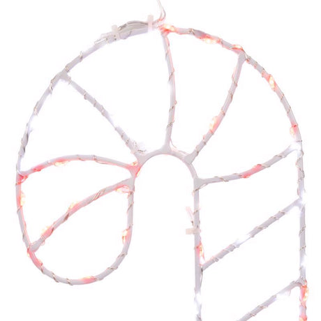 Celebrations LED Red/White Candy Cane Silhouette 15 in. Hanging Decor