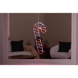Celebrations LED Red/White Candy Cane Silhouette 15 in. Hanging Decor