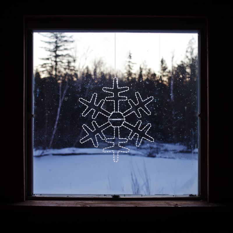 Celebrations LED Pure White Snowflake 24 in. Hanging Decor