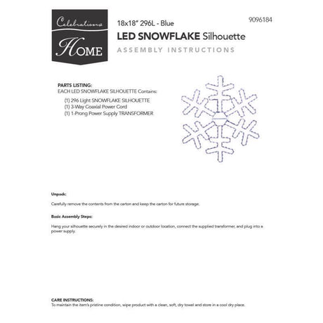 Celebrations LED Blue Snowflake 18 in. Hanging Decor