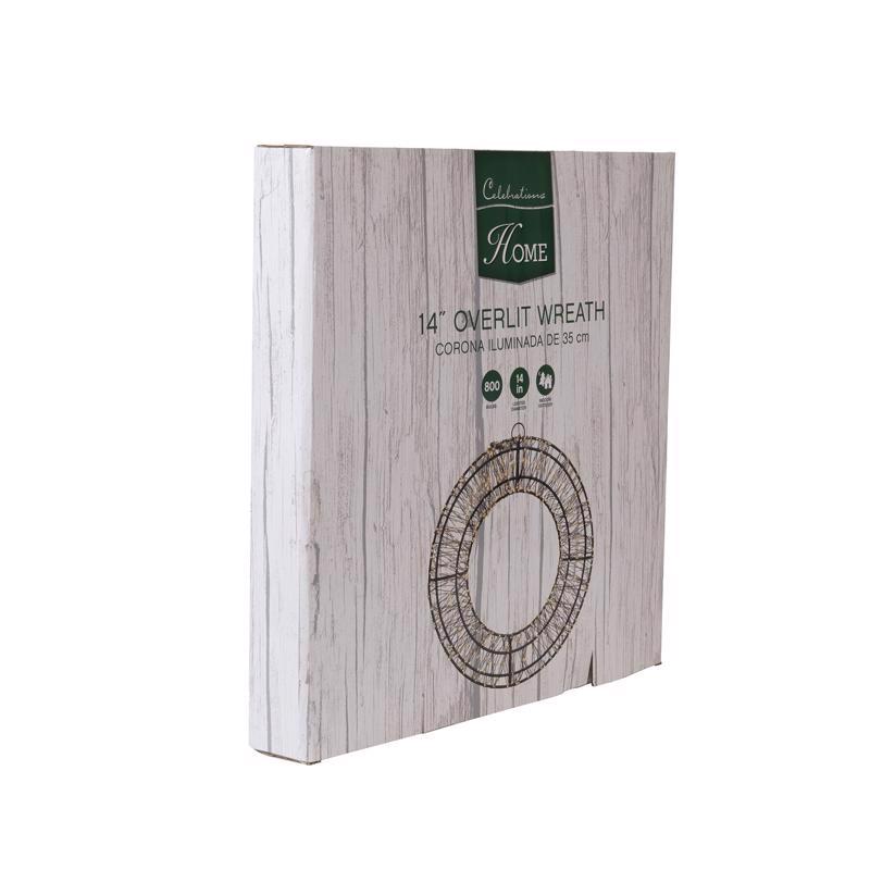 Celebrations LED Clear/Warm White Wreath 14 in. Hanging Decor