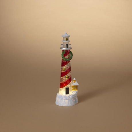 Gerson Multicolored Lighted Spinning Water Globe Lighthouse Table Decor 12 in., Pack of 6