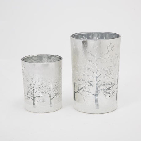 Gerson Silver Glass Holiday Candle Holder 7 in., Pack of 6