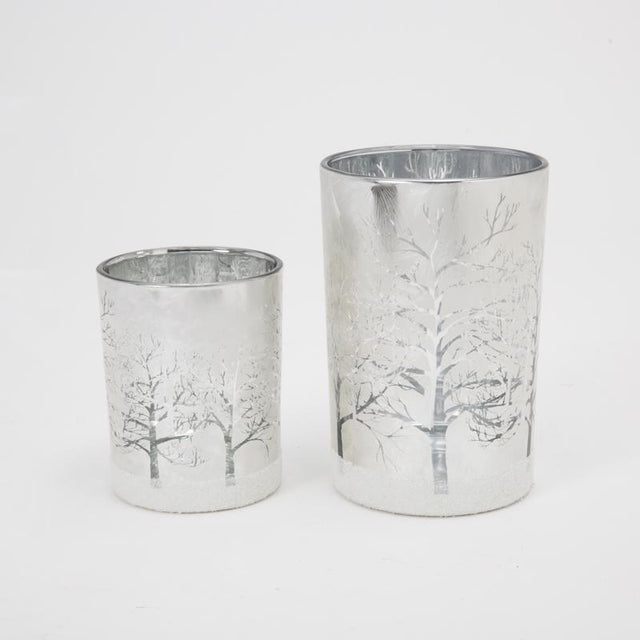 Gerson Silver Glass Holiday Candle Holder 7 in., Pack of 6