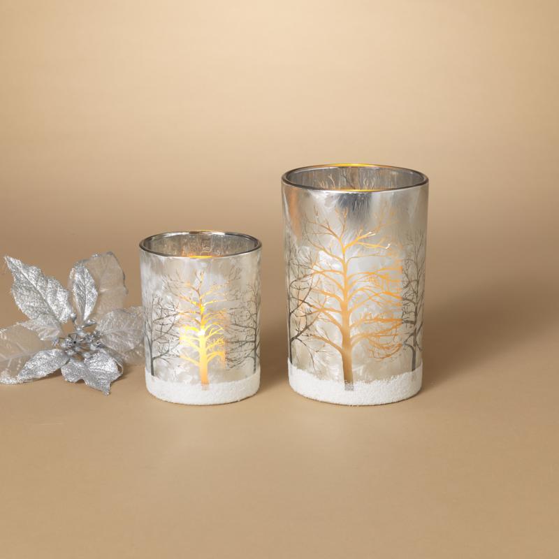Gerson Silver Glass Holiday Candle Holder 7 in., Pack of 6