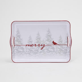 Gerson White Merry Cardinal Tray, Pack of 6