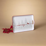 Gerson White Merry Cardinal Tray, Pack of 6