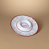 Gerson Red/White Holiday Cardinal Chip and Dip Plate, Pack of 12