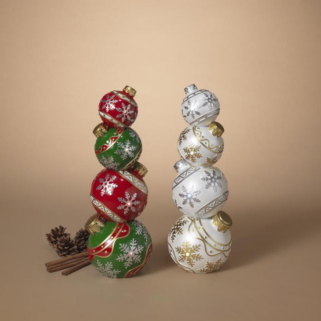 Gerson Assorted Lighted Stacking Christmas Ornaments 16 in., Pack of 2