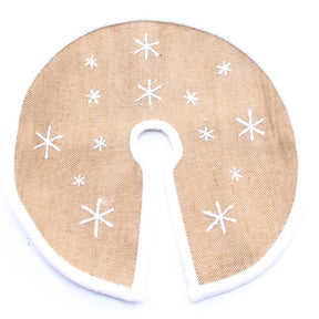 Celebrations Tan/White Snowflake Tree Skirt 12 in., Pack of 12