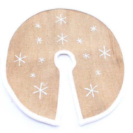 Celebrations Tan/White Snowflake Tree Skirt 12 in., Pack of 12