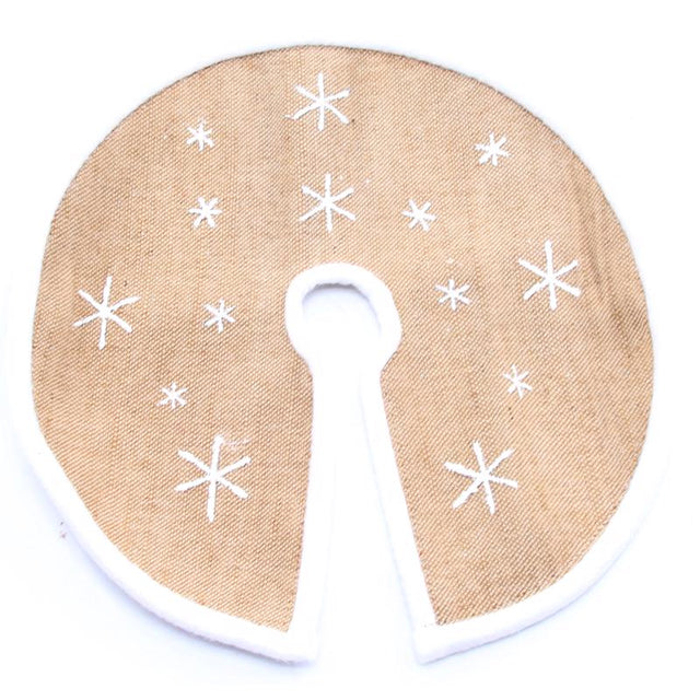 Celebrations Tan/White Snowflake Tree Skirt 12 in., Pack of 12