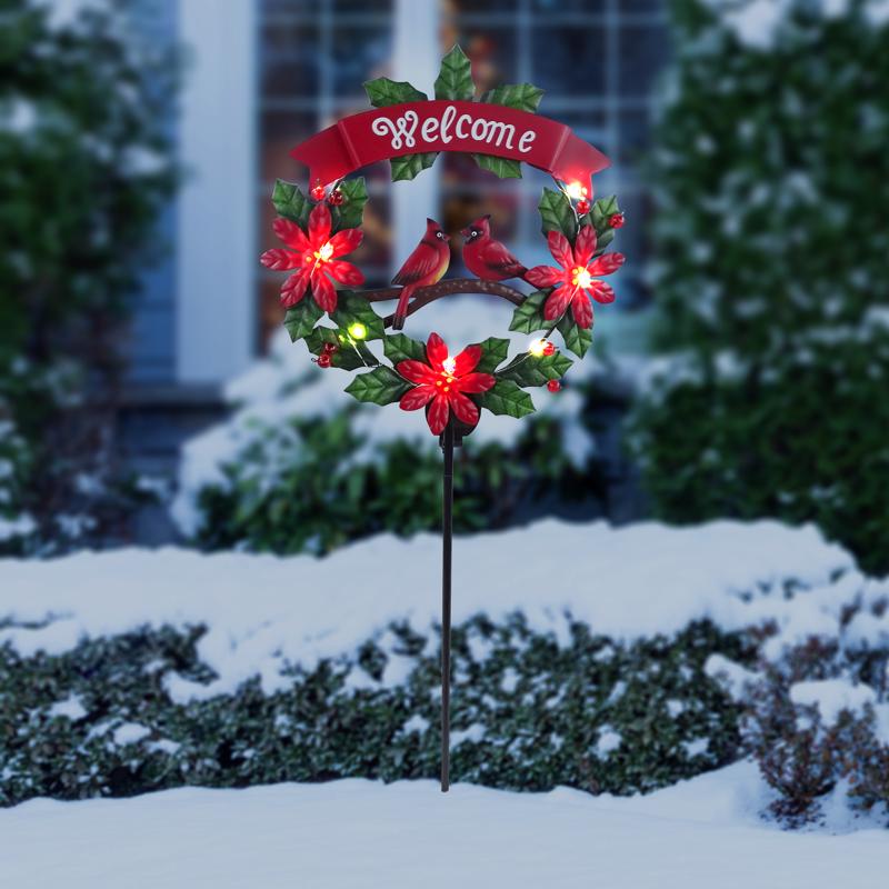 Alpine Warm White Holiday Garden Stakes 42 in. Pathway Decor, Pack of 12
