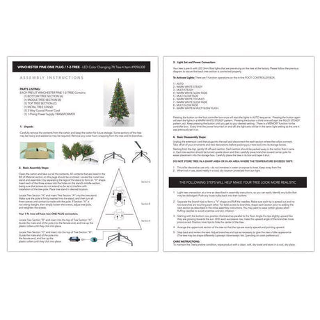 Holiday Bright Lights 1-2 Tree 7 ft. Full LED 400 ct Winchester Pine Color Changing Christmas Tree