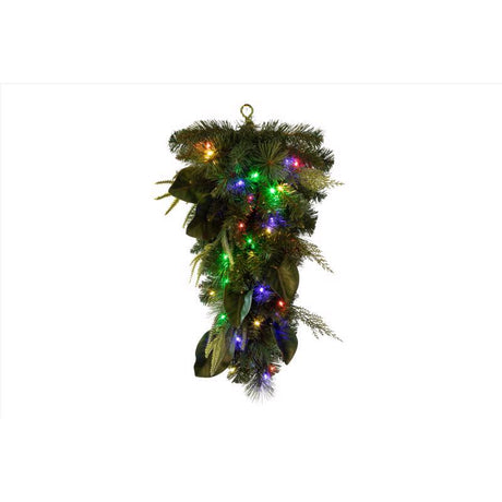 Celebrations 2 ft. L LED Prelit Multicolored Decorated Teardrop Wreath, Pack of 6
