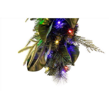 Celebrations 2 ft. L LED Prelit Multicolored Decorated Teardrop Wreath, Pack of 6