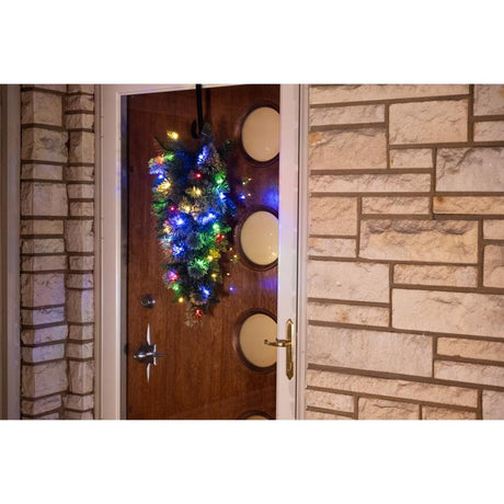 Celebrations 2 ft. L LED Prelit Multicolored Decorated Teardrop Wreath, Pack of 6