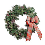 Celebrations 30 in. D LED Prelit Multicolored Twig Pine Bow Wreath, Pack of 4