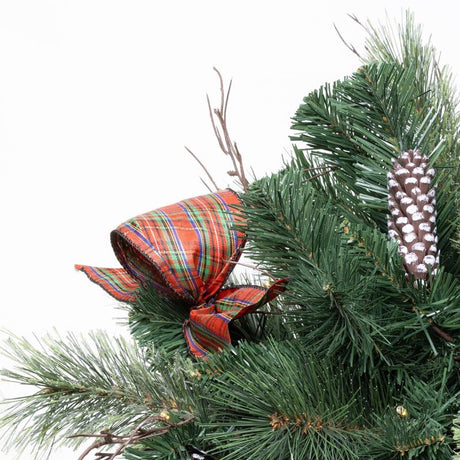 Celebrations Prelit Twig Pine Bow Urn Filler, Pack of 8