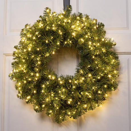 Celebrations 24 in. D LED Prelit Warm White Cascading Wreath, Pack of 4