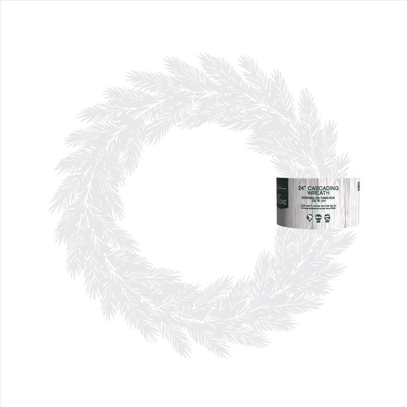 Celebrations 24 in. D LED Prelit Warm White Cascading Wreath, Pack of 4