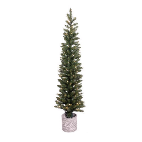 Celebrations 5 ft. Slim LED 100 ct Diamond Potted Color Changing Entrance Tree