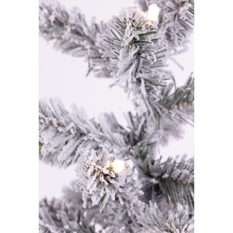 Celebrations 5 ft. Slim LED 100 ct Flocked Diamond Potted Color Changing Entrance Tree