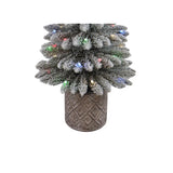 Celebrations 5 ft. Slim LED 100 ct Flocked Diamond Potted Color Changing Entrance Tree