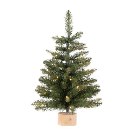 Celebrations 2 ft. Slim LED 35 ct Table Tree with Wood Base Color Changing Christmas Tree, Pack of 4