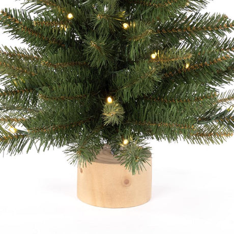Celebrations 2 ft. Slim LED 35 ct Table Tree with Wood Base Color Changing Christmas Tree, Pack of 4