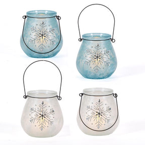 Gerson Assorted Snowflake with Tea Light Luminary 4.3 in., Pack of 6