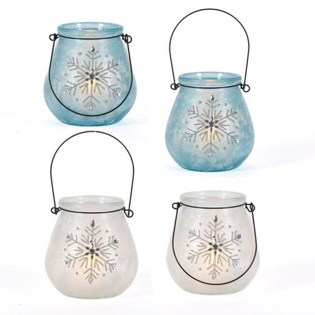 Gerson Assorted Snowflake with Tea Light Luminary 4.3 in., Pack of 6