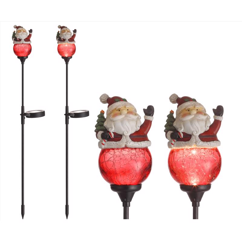 Celebrations LED Clear Santa 30 in. Pathway Decor, Pack of 12