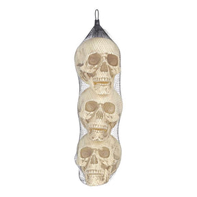 Decra Lite Skull Halloween Decor, Pack of 4