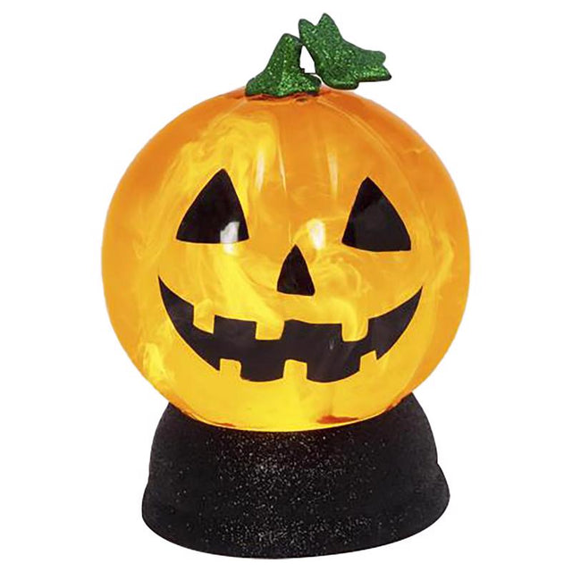 Gerson 7 in. Lighted Spinning Smoky Water Globe Pumpkin Halloween Decor, Pack of 6