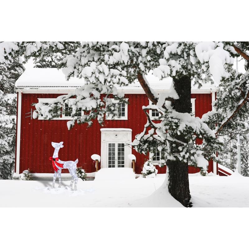 Celebrations LED Warm White Reindeer 34.5 in. Yard Decor