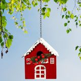 Alpine Hanging Red Barn Birdhouse 22in in. Hanging Decor, Pack of 4