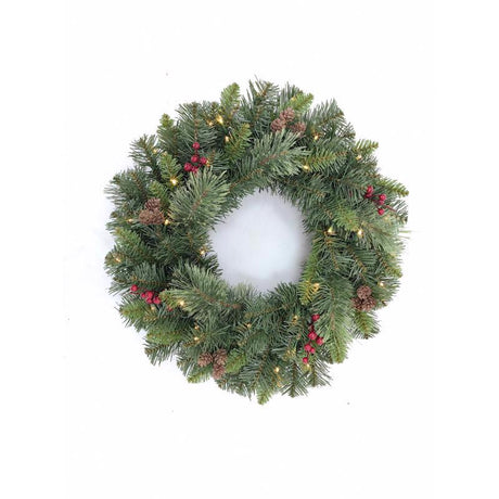 Celebrations 24 in. D LED Prelit Multicolored Mixed Pine Wreath, Pack of 4