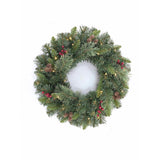 Celebrations 24 in. D LED Prelit Multicolored Mixed Pine Wreath, Pack of 4