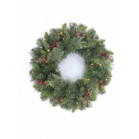 Celebrations 24 in. D LED Prelit Multicolored Mixed Pine Wreath, Pack of 4