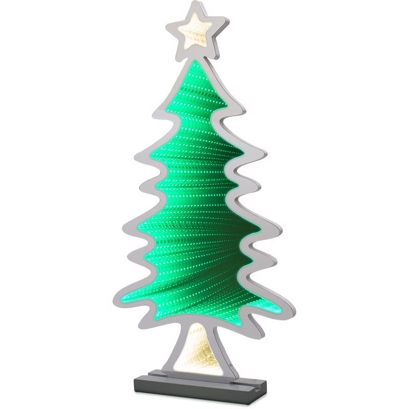 Celebrations LED Warm White & Green Tree Animated Decor 23.62 in., Pack of 4
