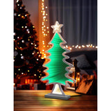 Celebrations LED Warm White & Green Tree Animated Decor 23.62 in., Pack of 4